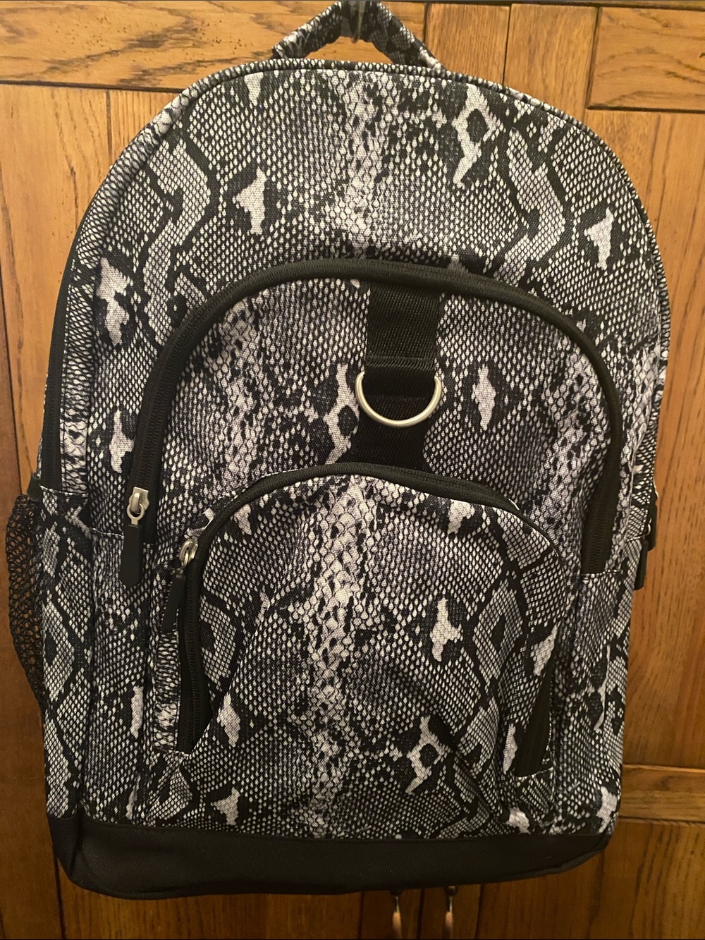 Pottery Barn Teen Black & White Snake-Print Backpack, 17.5x12.5x8.5 (XL) NWT